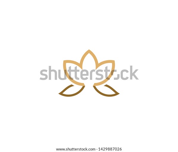 Lotus Flower Logo Gold Vector Stock Vector (Royalty Free) 1429887026 ...