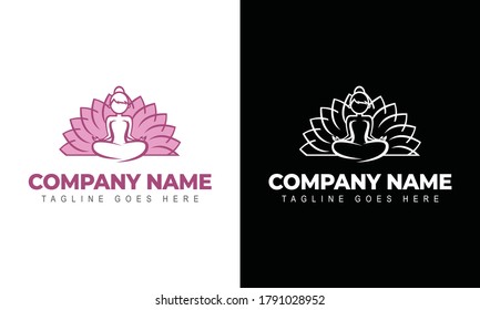 Lotus flower logo with human silhouette