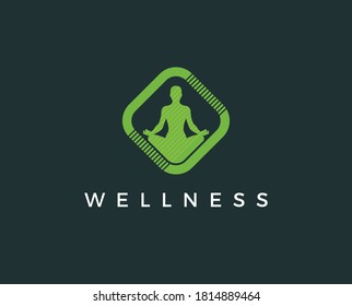 Lotus flower logo with human silhouette