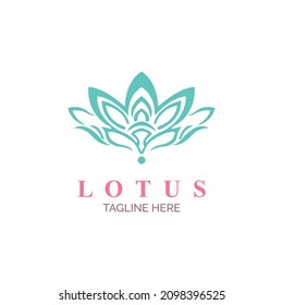 lotus flower logo icon design template vector for brand spa salon or company and other