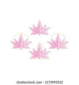 lotus flower logo icon vector