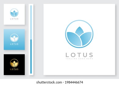 Lotus flower logo Icon Vector Illustration Template