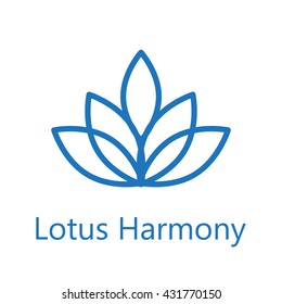 Lotus flower logo icon. Vector illustration.