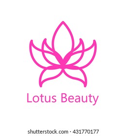 Lotus flower logo icon. Vector illustration.