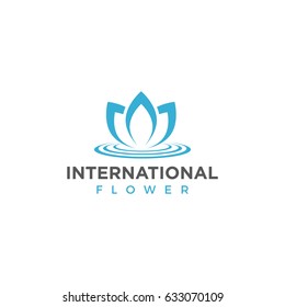 lotus flower logo icon vector template