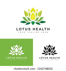 el logo de la flor de loto ilustra el diseño vectorial para la salud y la belleza.