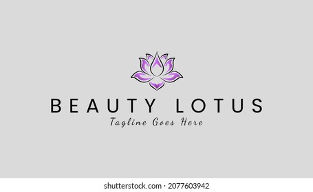 Lotus flower logo inspiration. Aesthetic line art lotus logo design for beauty care, skin care, spa, yoga, boutique, women fashion and beauty clinic treatment. branding identity for feminine business.