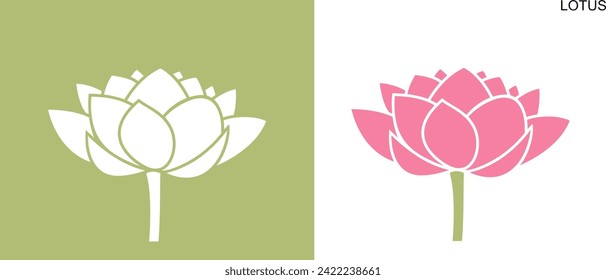 Lotus flower logo. Isolated lotus on white background