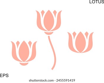 Lotus flower logo. Isolated lotus on white background