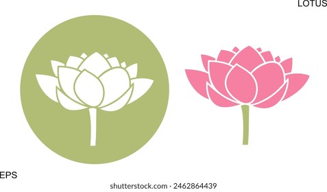 Lotus flower logo. Isolated lotus on white background