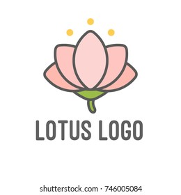lotus flower logo isolated in white background