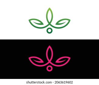 Logotipo De Flor De Lotus Con Plantilla De Símbolo De Spa De Belleza De Diseño De Hojas.