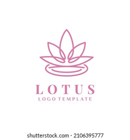 Lotus Flower logo with line art style design inspiration