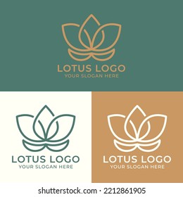 Lotus flower logo linear style