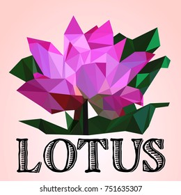 Lotus flower for logo in low poly style