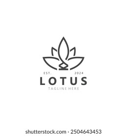 Lotus flower logo. Minimalist lotus feminine for the calm logo beauty