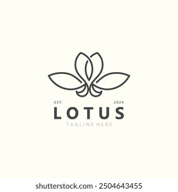 Lotus flower logo. Minimalist lotus feminine for the calm logo beauty