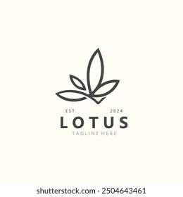 Lotus flower logo. Minimalist lotus feminine for the calm logo beauty