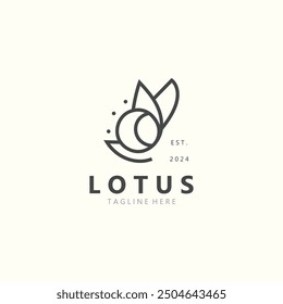 Lotus flower logo. Minimalist lotus feminine for the calm logo beauty