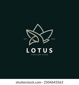 Lotus flower logo. Minimalist lotus feminine for the calm logo beauty