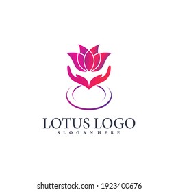 Lotus flower logo with modern concept, gradient colors style Premium Vector. part 3