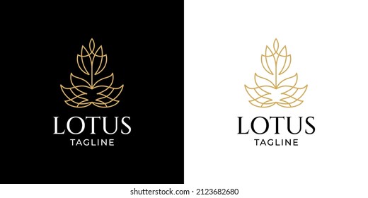Lotus Flower Logo Monoline Style