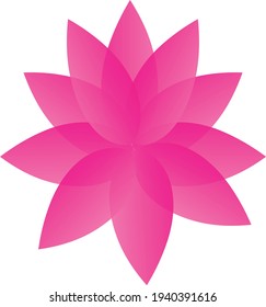 Lotus flower, logo, sign. Vector flat flower icon. Minimalistic image on an isolated background