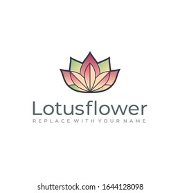 Lotus flower logo with soft colors