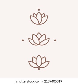 Lotus flower logo. Stylized emblem of flower bud.