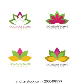 Lotus flower logo and symbol vector