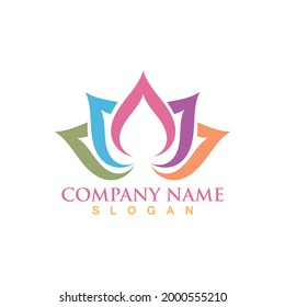 Lotus flower logo and symbol vector