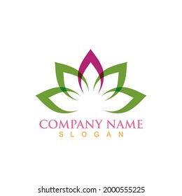 Logotipo de flor de Lotus y vector de símbolos