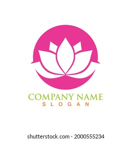 Lotus flower logo and symbol vector