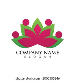 Lotus flower logo and symbol vector