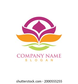 Lotus flower logo and symbol vector