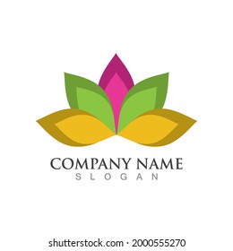 Lotus flower logo and symbol vector