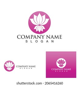 Lotus flower logo and symbol vector