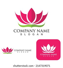 Lotus-Blume-Logo und Symbol-Vektorgrafik 