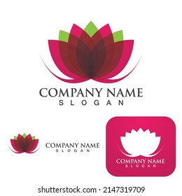 Lotus-Blume-Logo und Symbol-Vektorgrafik 