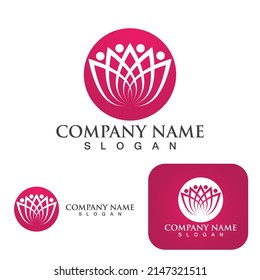 Logotipo De Flor De Lotus Y Vector De Símbolo 