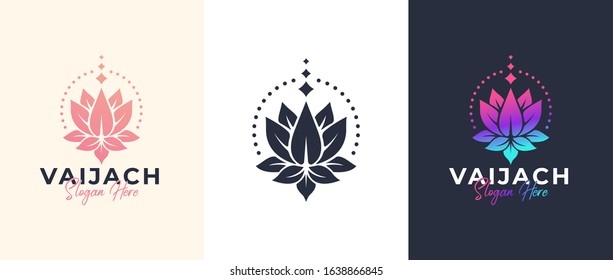 lotus flower logo template with 3 color option