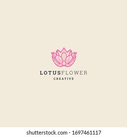 Diseño de plantilla de logotipo de Lotus Flower en ilustración vectorial 