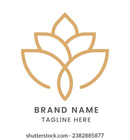lotus flower logo template design with modern style use for fashion and beauty brand  