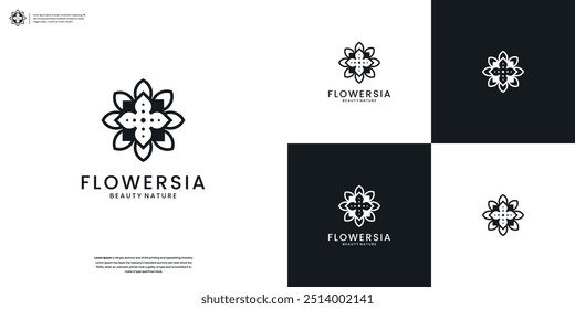 Lotus flower logo template design, emblem, symbol or icon logo design template