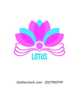 lotus flower logo template on isolated background