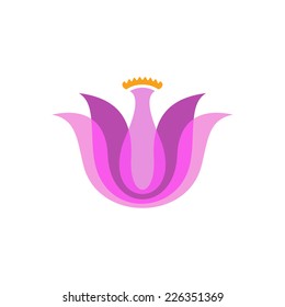 Lotus flower logo template. Soft colors. Transparency are flattened.
