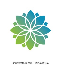 lotus flower logo that is appearing to bloom