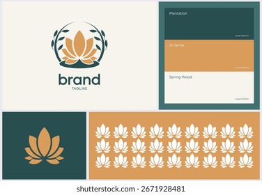 Lotus flower logo with transparent background