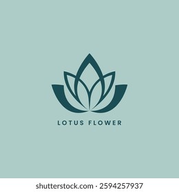Lotus Flower Logo Vector, Abstract Floral Icon for Beauty, Cosmetic, Health, Wellness, Boutique, Clothing and Fashion Brands. Elegant Lotus Outline and Floral Leaf Symbol for Sophisticated Design.