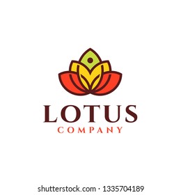 Lotus flower logo vector design